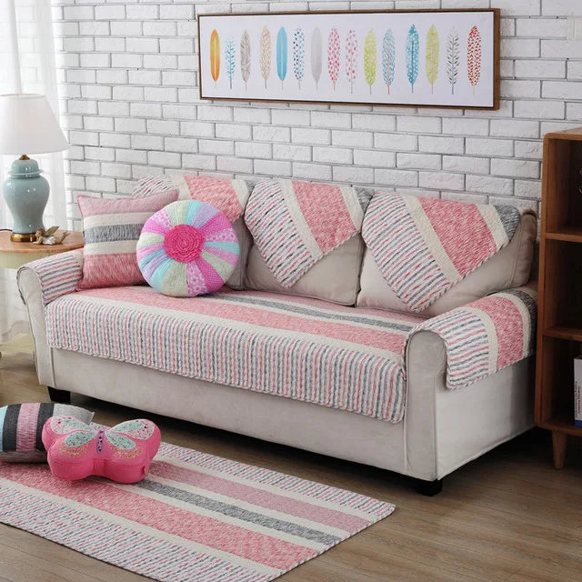Pink Non-slip диван крышка чехол эластичный стрейч диваны подушки Полотенца для Гостиная тканевый диван Чехлы для 1/2/3 местный - Цвет: Pink
