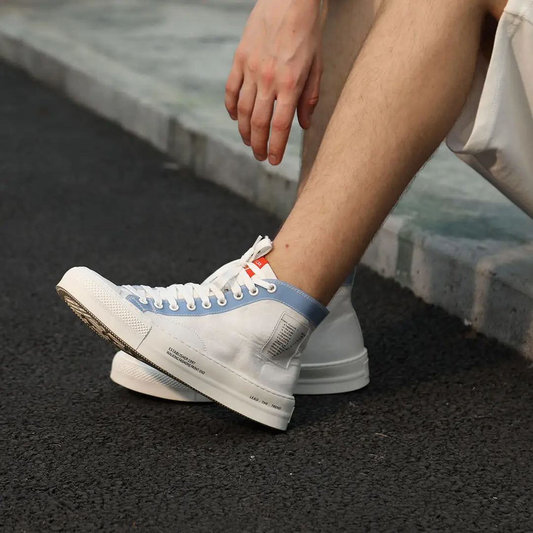 Xiaomi VLLICON/простая стильная парусиновая обувь с контрастной отделкой Удобная нескользящая обувь в стиле ретро универсальная мужская парусиновая обувь с высоким берцем