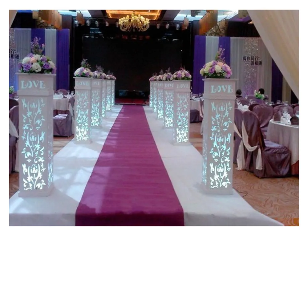 

10PCS/LOT LOVE Wedding Plastic Column White Wedding Pillars Decorative Wedding Column Pillar With LED light Wholesale