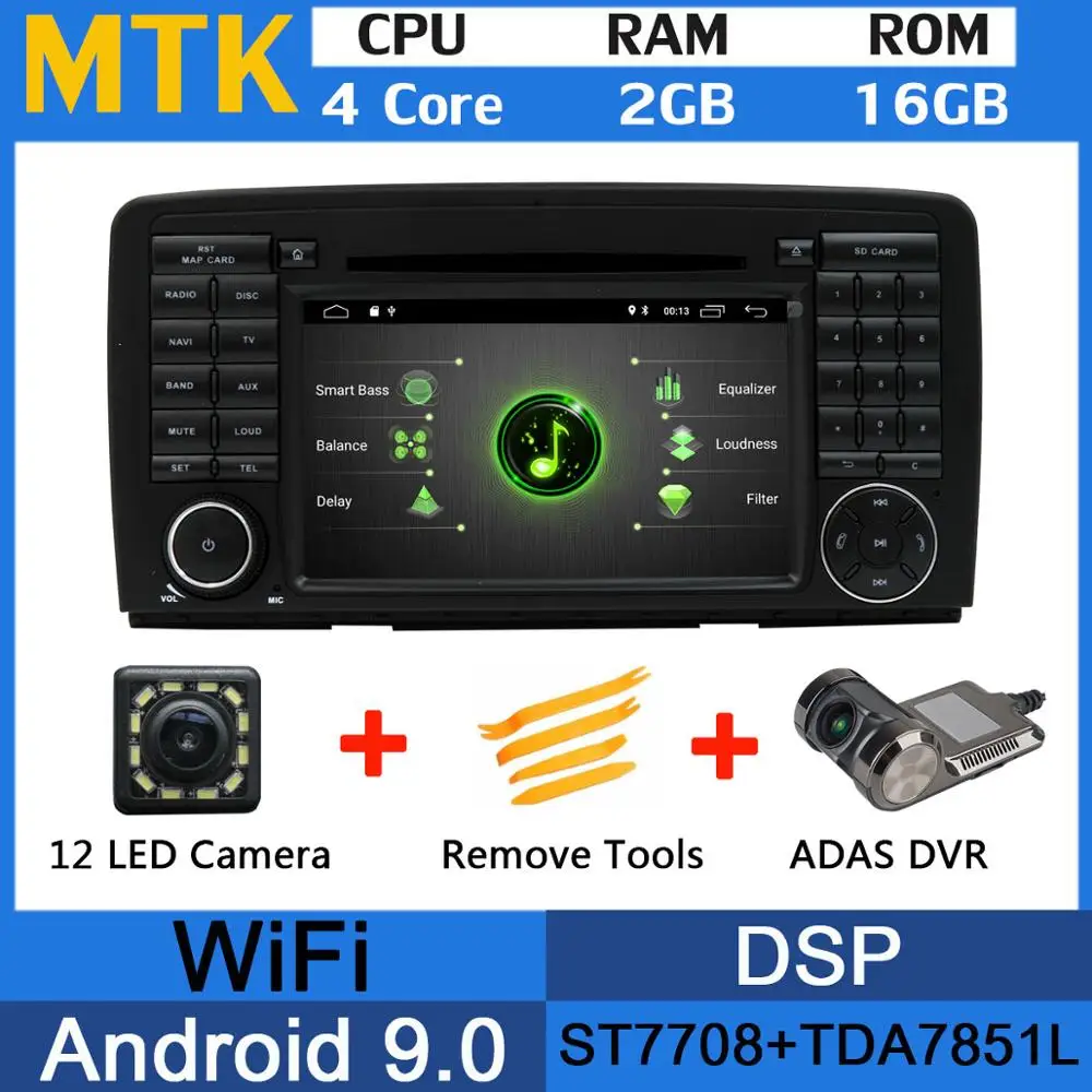 MTK-ADAS PX6 Восьмиядерный Android 9,0 4+ 64G usb× 5 автомобильный DVD для Mercedes Benz R Class W251/R280/R300/R320/R350/R500 2006- автомобильный Радио gps - Цвет: MTK-ADAS