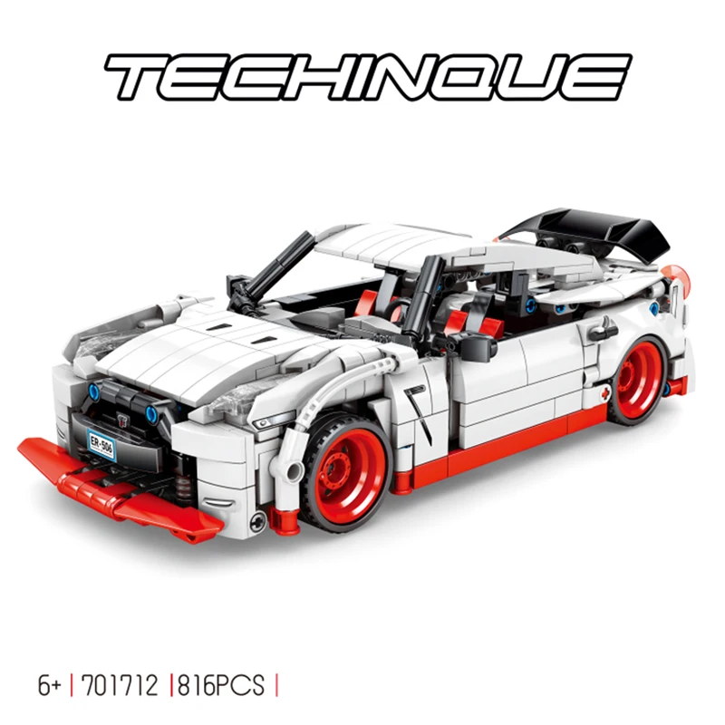 Creatives Moc игрушки Technic Nissan GTR скоростной комплект гоночных автомобилей супер строительные блоки кирпичи модель игрушки детские подарки 25326