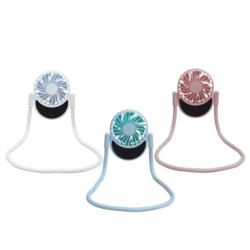 

USB Rechargeable Portable Fan Mini Handheld Neck Fan Air Conditioner Cooler 3 Speed Adjustable for Home Office Use