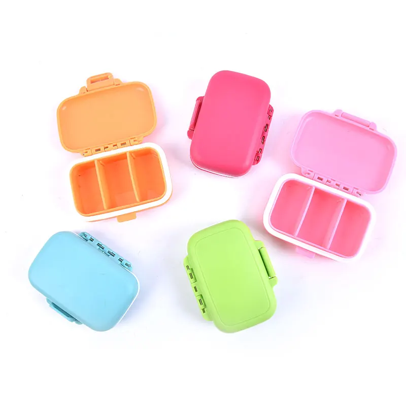 1pc Foldable Daily Vitamin Medicine Pill Box Case Container 3 Grids Portable Travel Storage Organizer Container Case