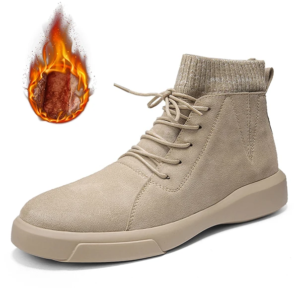 Lace-up Sand Fur CYYTL/Коллекция года; Лидер продаж; мужские Ботинки martin; кожаные зимние теплые ботильоны; Уличная обувь; botas hombre; мужские кроссовки; Zapatos De Hombre - Цвет: Lace-up Sand Fur