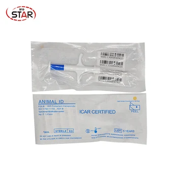 

40pcs/lot Rfid Syringe 1.4*8mm Animal Microchip Syringe 134.2KHz Animal Tag FDX-B EM4305Chip injector For Pet indentification