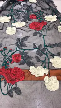 

top quality Modern design French net lace fabric African Flower mul ti color embroidery tulle lace fabric for ladies dress