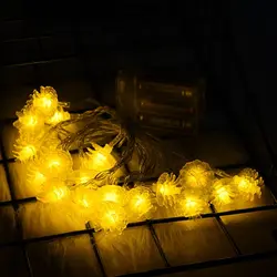 Рождество сосновые шишки светодиодный гирлянды на батарейках сказочные огни декорация внутри снаружи для вечерние свадебные садовые дома