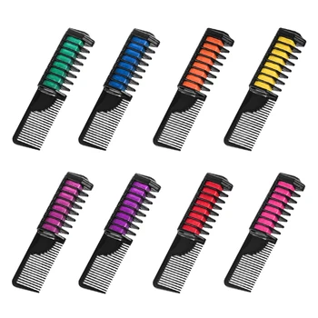 

8 Colors Temporary Disposable Hair Dye Comb Hair Coloring With Shawl For Cosplay Holiday
