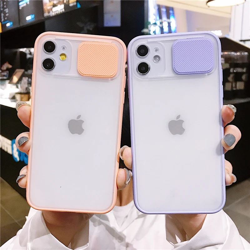 Чехол-накладка с защитой камеры для iPhone серии 6-11 матовый цвета на выбор |