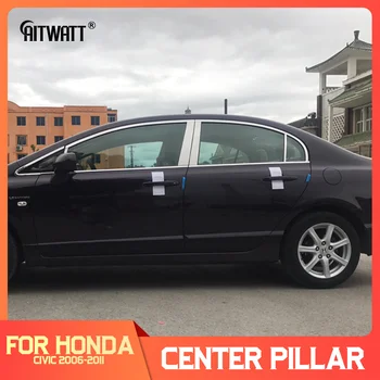 

Fit For Honda Civic 8th 2006-2011 Car Styling Stainless Steel Window Trims Center Pillars B + C Pillar Post Covers Molding 8Pcs