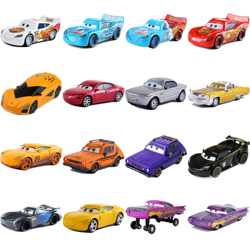 Disney Pixar Racing 2 Racing 3 Rayo McQueen Jackson tormenta Navidad mejores regalos de cumpleaños de 1:55 de Metal de aleación de coche de juguete