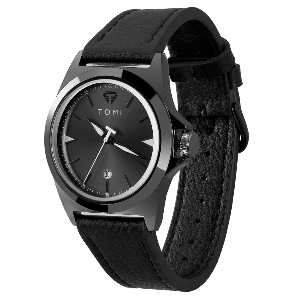 Tomi Top Marca Homens Quartzo Relógios de Pulso Negócios Moda Relógio Fivela Pulseira de Couro Automático Data Relógio Masculino 2023 - Image 4