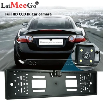 

Car European Number License Plate Frame with Rear View Camera 4 LEDs Night Vision Reverse Backup Parking Rearview Accessories