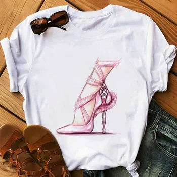 

New women's T-shirt watercolor high heels creative design printing graphics sexy bar fashion 2020 T-shirt