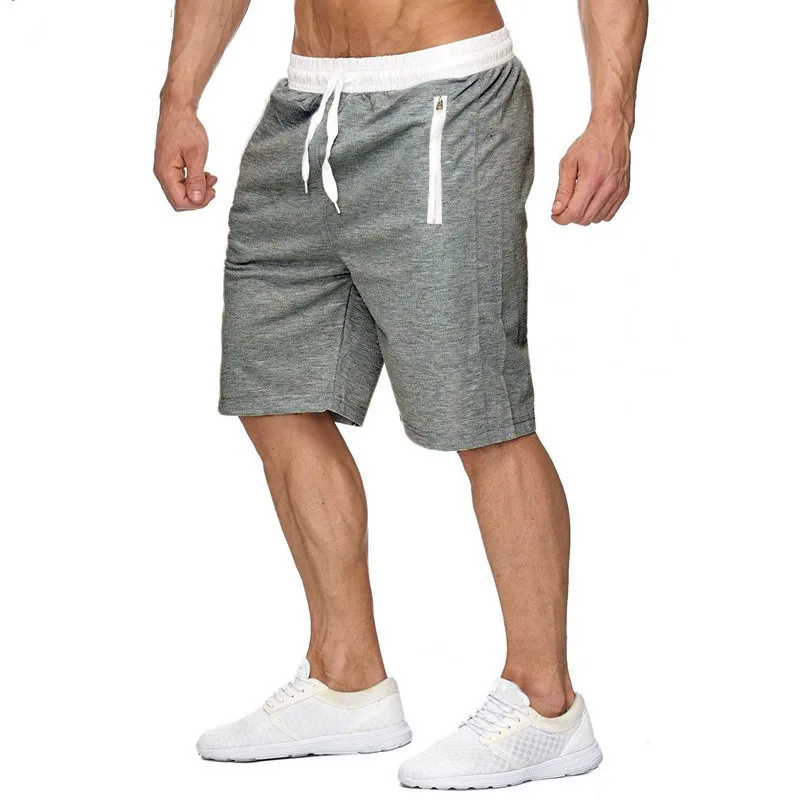 Летние новые мужские повседневные пляжные шорты Спортивные На молнии с сеткой дышащие удобные пляжные шорты для бодибилдинга