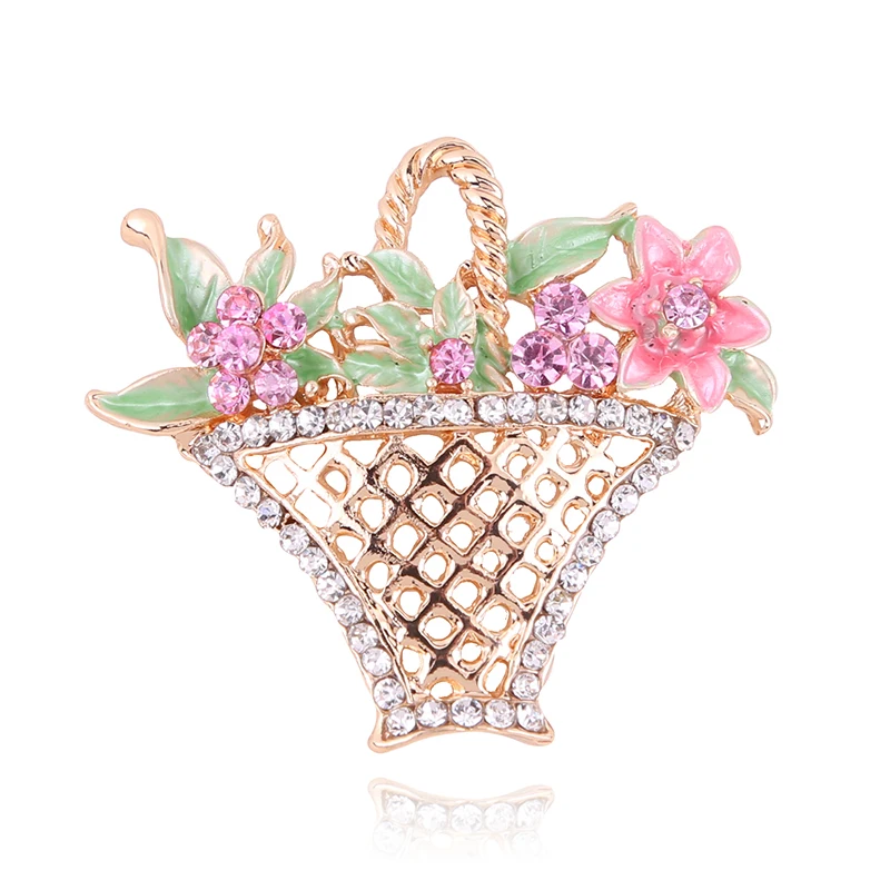 

Selling New Fashion Accessories Girl Gorgeous Flower Basket Brooch Birthday Wedding Party Bridesmaid Bouquet Jewelry Decoration