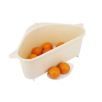 

Triangular Sink Strainer Drain Kitchen Vegetable Fruit Drainer Basket Suction Cup Sponge Rack Storage ToolSink Filter Shelf