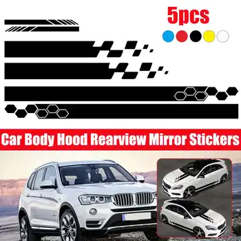 

5pcs Car Body Stripes Auto Full Body Vinyl Decal Stickers Side Stripes DIY Decor Universal For Honda/VW/Toyota/BMW/Mazda