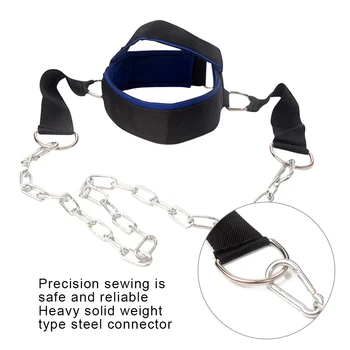 

Head Harness Strengh Exercise Strap with Chain Adjustable Neck Power Training Belt Gym Fitness Weightlifting Tool