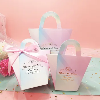 

AVEBIEN 50pcs Wedding Party Favors candy box Wedding Gifts for Guests portable gift bags Event Party Supplies kraft paper box