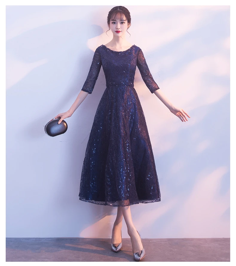 Sequin Lace Evening Dresses Qi Pao Women Traditional Chinese Dress Cheongsam Modern Bridesmaid Gown Qipao Promotion China Robe