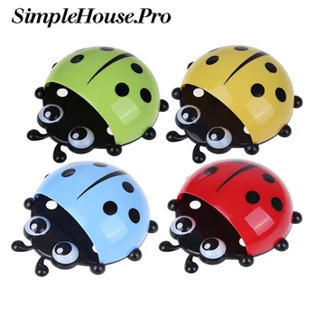 

Toothbrush Cup Holder Storage Rack for Home Ladybug Toothbrush Holder Strong Suction Cup Creative PVC Wall Mount Suction Cup