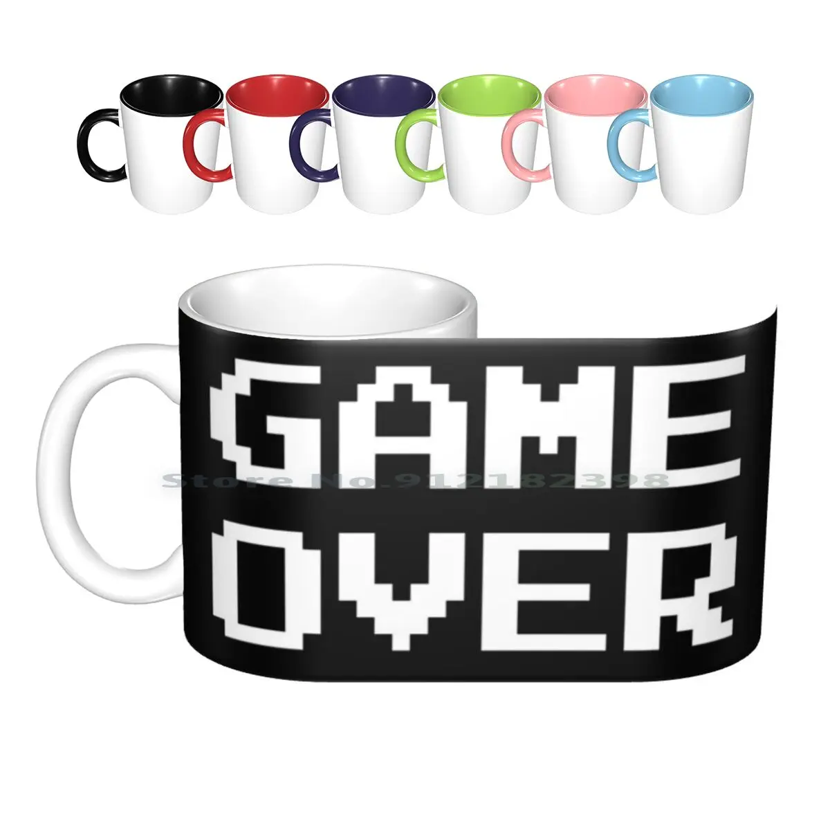 Game Over Arcade Retro Game Tazze In Ceramica Tazze Da Caffè Tazza Da Tè Al Latte Gioco Su Retro Arcade Space Overders 80S Classici Classici