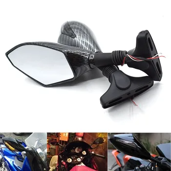 

Universal Motorcycle LED Turn Rear View Side Wing Mirrors Signal Light For Kawasaki ZX-6 W800 SE NINJA 650R VERSYS ZZR600 ZX9R