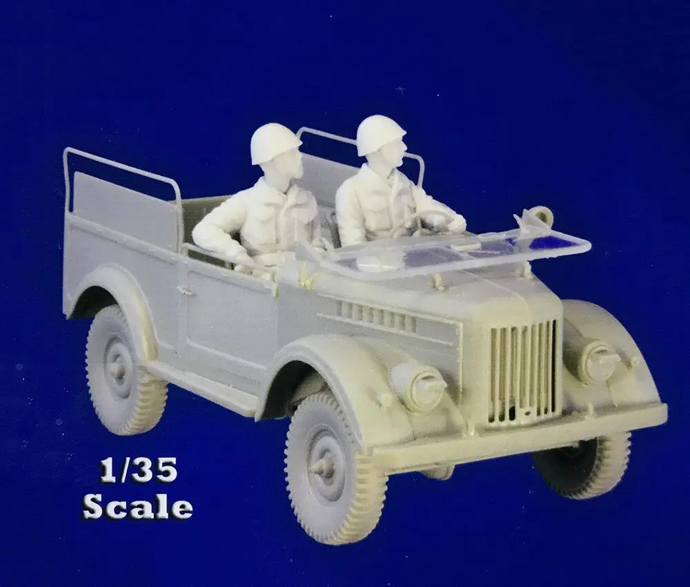 1/35 Набор для моделирования из смолы фигурки солдаты (всего 2 без машины) | Игрушки