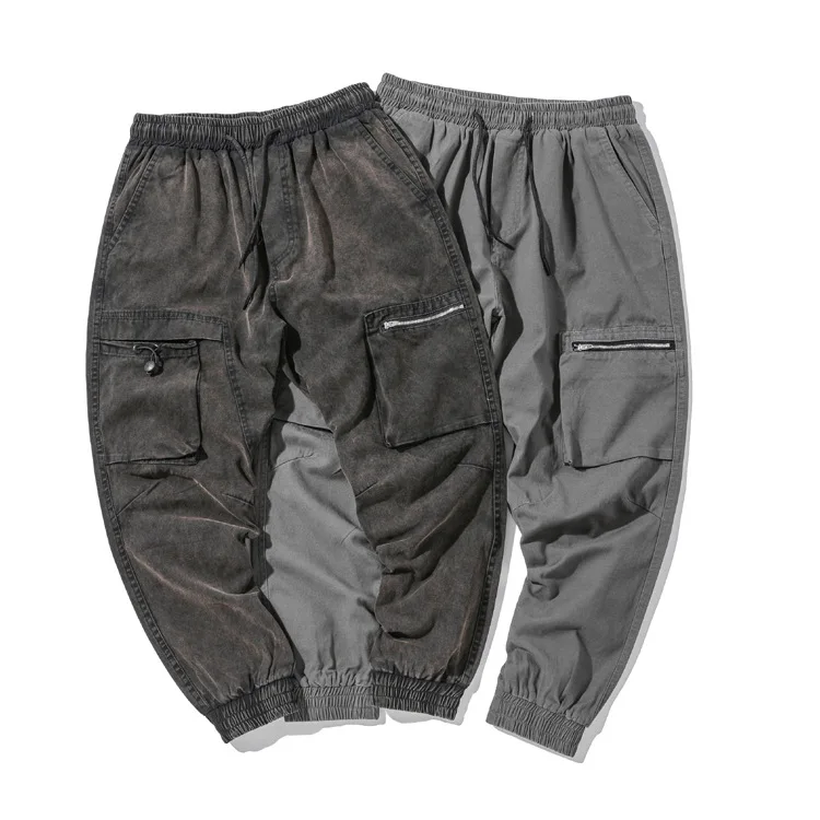 

Wu Navigation INS Bib Overall Men's Popular Brand Ankle Banded Pants Loose-Fit Multi-pockets Harem Skinny Pants Function Hip Hop