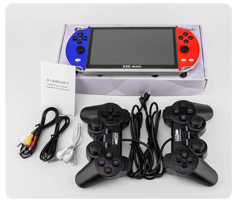 CZT 6.5-inch Colorful wireless double player game console built-in 9100 games  arcade/neogeo/gbc/snes/fc/md multi-emulator mp4