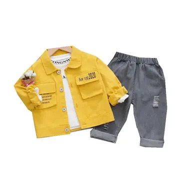 

Spring Autumn Casual Children Clothes Baby Boy Girls Letter Jacket T Shirt Pants 3Pcs/sets Kids Infant Fashion Cotton Sportswear
