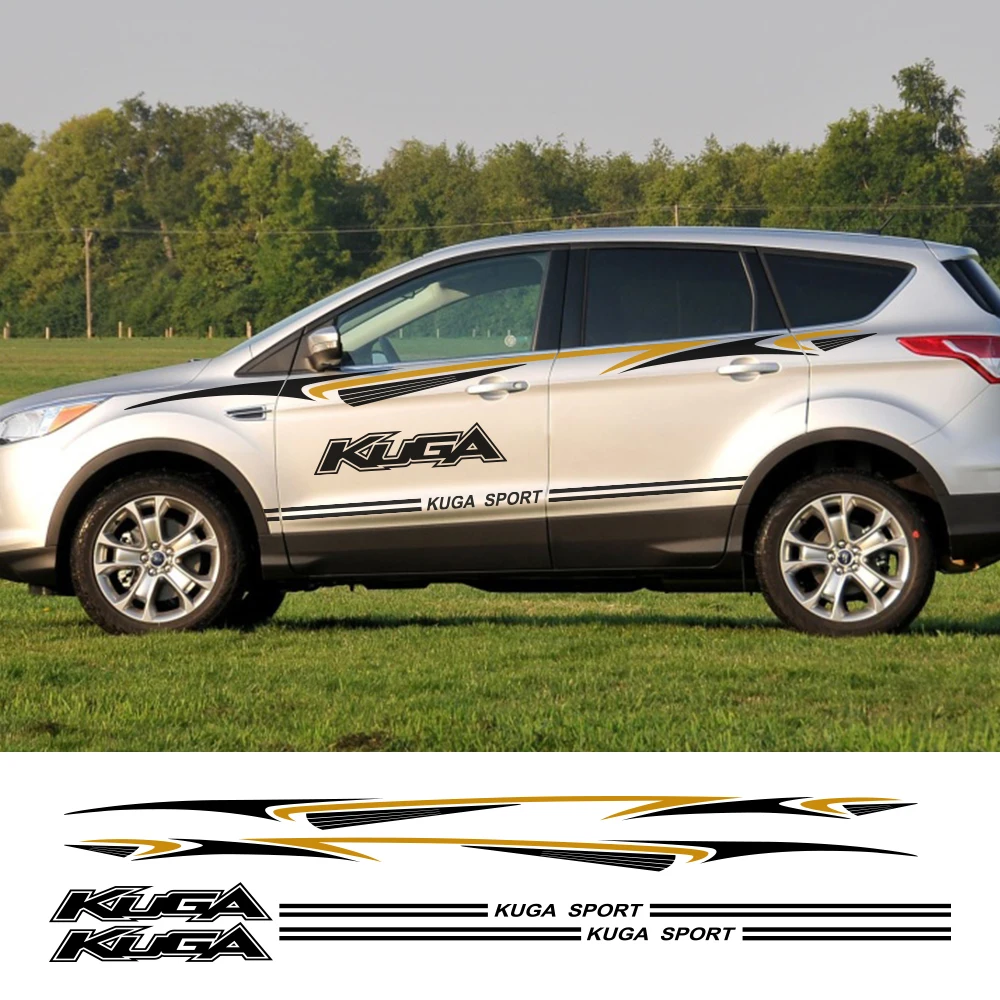 Для Ford Kuga 2 шт. виниловая пленка автомобильные стикеры стильные Авто длинные