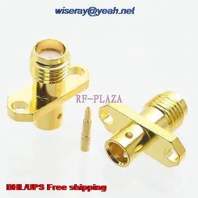 

DHL/EMS 500pcs Connector RPSMA female 2-holes flange solder semi-rigid RG402 0.141" cable -A3