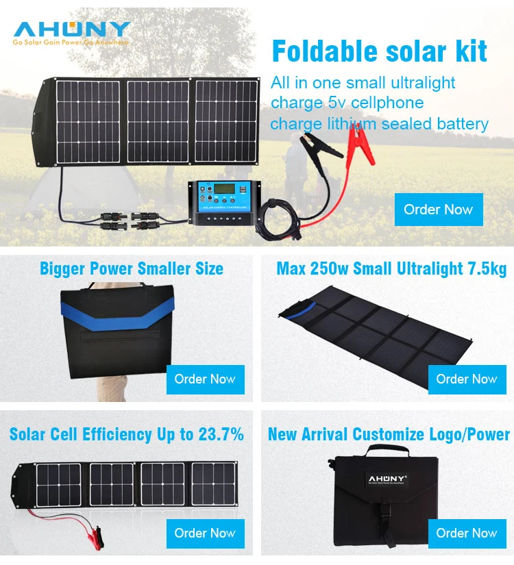 100w foldable solar kit 5*20w suitcase solar module portable solar charger for portable generator dual usb port dc5521 5v 19v