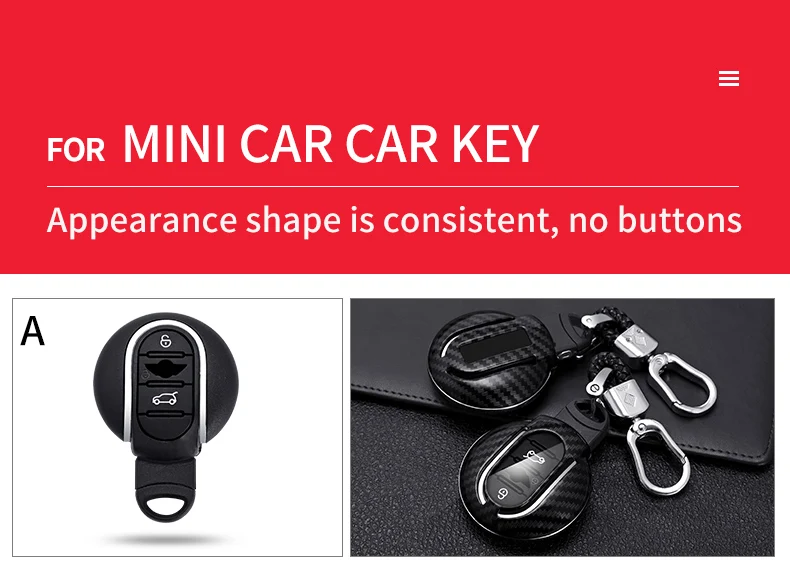 Carbon Fiber Car Smart Key Cover Case Fob Mini Cooper R55 Clubman Countryman F56 F55 F54 2018 2021 CarProtect Shell Accessories - Hba5710df27234fc2bcf4ecbf7dc748a0G