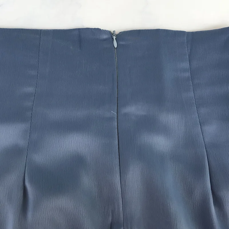 Европейский Твист шифон Длина с высокой талией Тонкий Сплит бедра юбка для женщин в осень