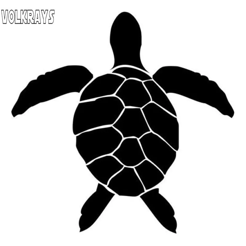 Volkrays Fashion Car Sticker Sea Turtle Hawaii Accessories Reflective Waterproof Sunscreen Vinyl Decal Black/Silver 13cm*13cm | Автомобили