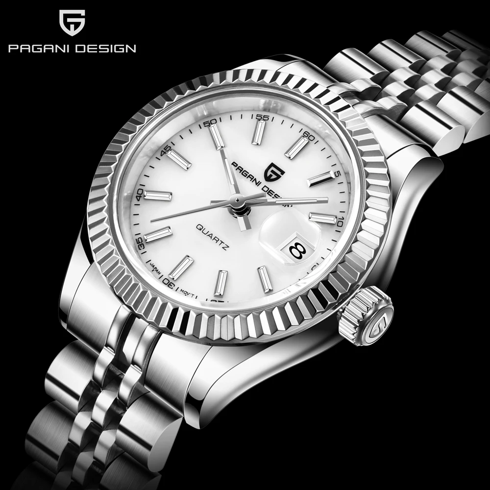 free drop shipping Automatic-self-Wind Female Watch gold silver stainless steel band waterproof auto date womens watches  (22)