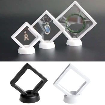 

PET Membrane Clear Arylic Jewelry Ring Pendant Display Stand Holder Bague Packaging Box Protect Jewellery & Stones Case