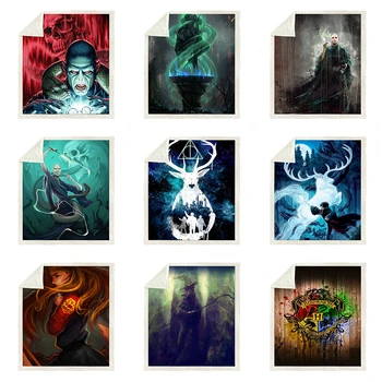 

Gryffindor Castle Throw Fleece Blanket 3D Printed Hiking Picnic Sherpa Blanket For Sofa Couch Bedspread Quilt Cover Bedding Set