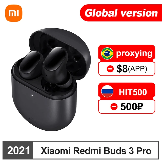 Xiaomi-redmi buds 3 pro twsヘッドセット,bluetoothワイヤレス,デュアルデバイスanc,35db,グローバルバージョン