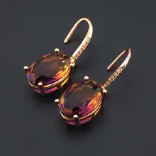  Ametrine Dangle Earrings Sterling 925 Silver Created Gemstone for Women Wedding Anniversary Party Fine Jewelry Gift 
