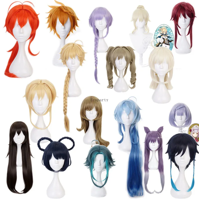 

Genshin Impact Barbatos Venti Cosplay Wigs Keqing Klee Zhongli Xiao Diluc wig Hair Anime Dress up Free wig cap anime cosplay