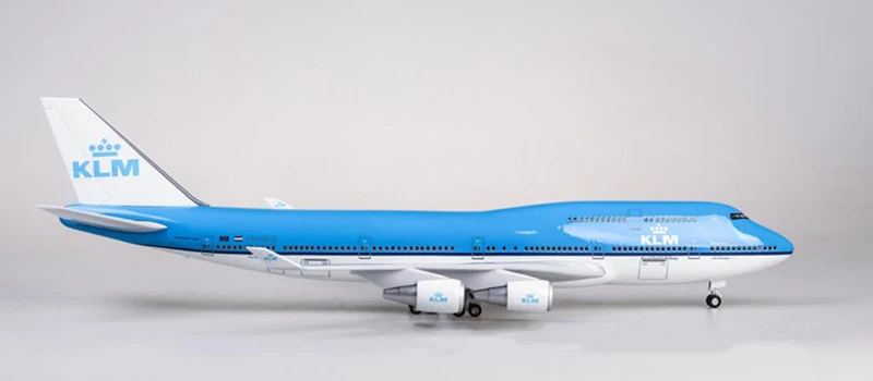 without light 1/157 масштаб 47 см самолет Boeing B747 KLM королевский синий белый модель голландских авиалиний W светильник колесо литье под давлением пластиковая Смола самолет - Цвет: without light