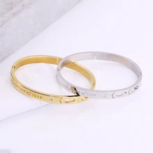 

2022 new fashion love footprints stainless steel women's buckle bracelet