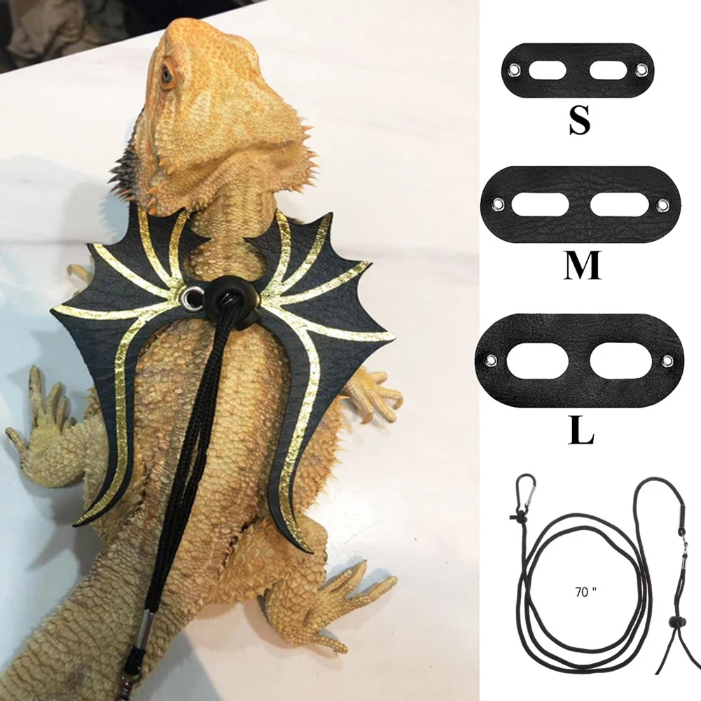 

Adjustable Lizard Leash Reptile Harness Bearded Dragon Leash Gecko Leash With Wings Small Animal Leash (S, M, L,)