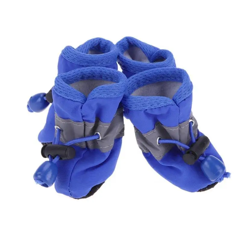 4pcs/Set Waterproof Pet Dog Shoes Anti-Slip Soft Dogs Rain Booties Footwear