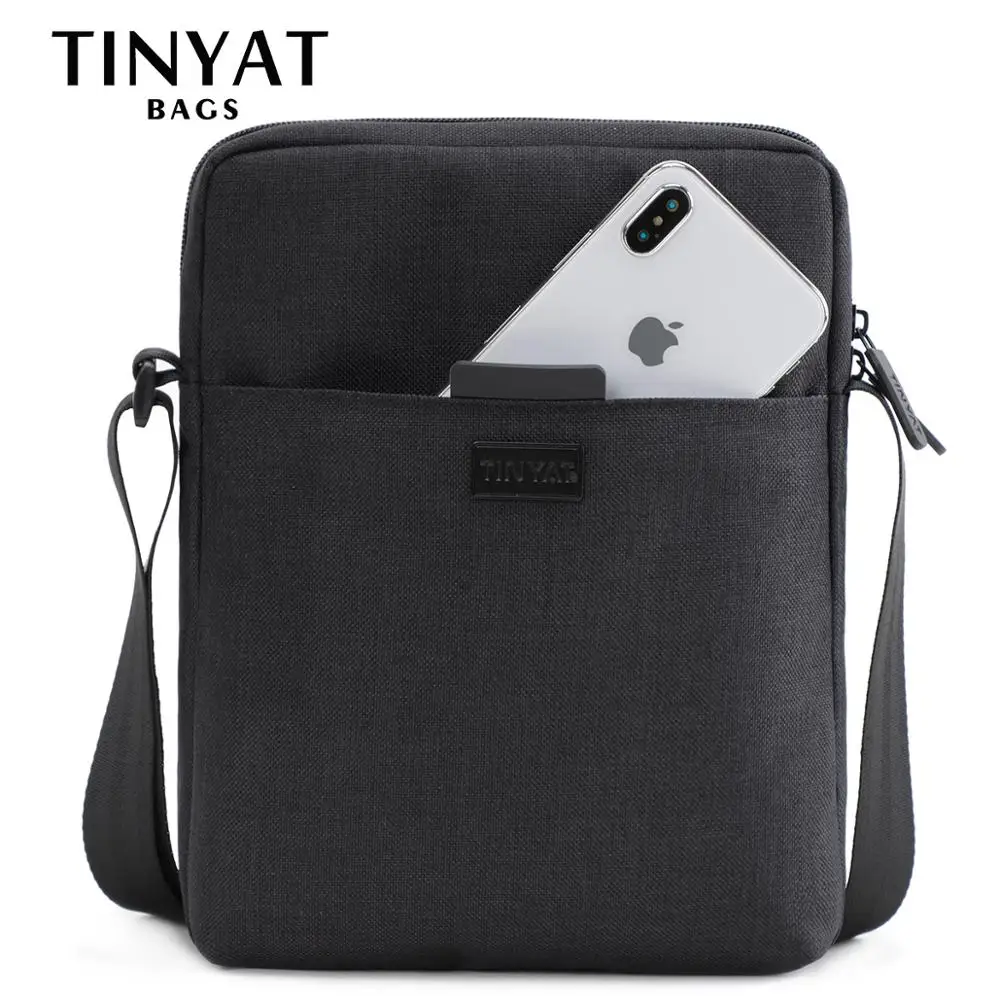  TINYAT Men's Bags Light Canvas Shoulder Bag For 7.9' Ipad Casual Crossbody Bags Waterproof Business - 32796467023