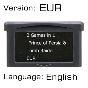 

32 Bit Video Game 2 Games in 1-Prince of Persia & Tomb Raider Cartridge Console Card EUR Version English language